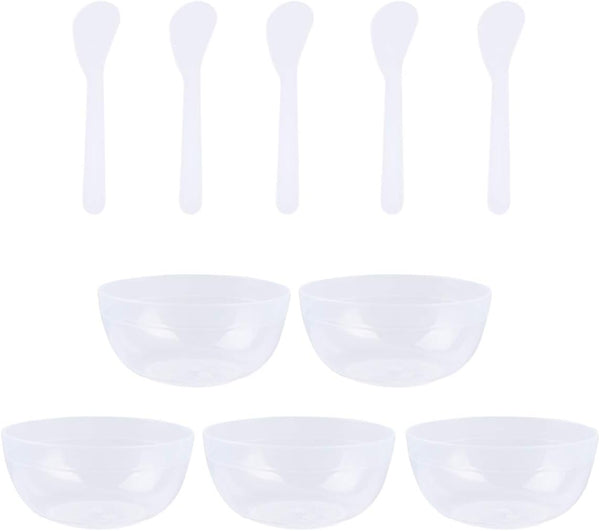 10 Sets Slime Bowl Mixing Tool Makeup Bowls, Plastic Glue Mixer for Makeup Crafts (Transparent)