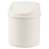 Tiny Plastic Garbage Can 0.7 Gallon, Mini Trash Can with Swing-Top Lid, White