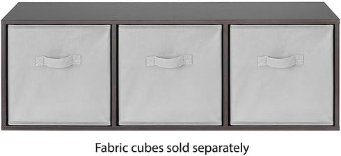 3 3 12.2" 11.7" 35.6" Whitmor Cube Storage Organizer, Tier Stackable MDF Wood Bookcase, Open Storage Display Bookshelf