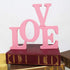 Wooden Love Sign Table Top Decorative Letter for Wedding Party Home Decor Pink
