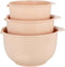 GLAD 3 Piece Mixing Bowls Set with Pour Spout | Non-Slip, BPA Free, Dishwasher Safe Plastic | Blush, Nesting Design