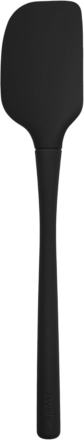 Tovolo Black Flex-Core All Silicone Spatula, Ergonomic Handle, Heat-Resistant Rubber Baking Tool, BPA-Free & Dishwasher