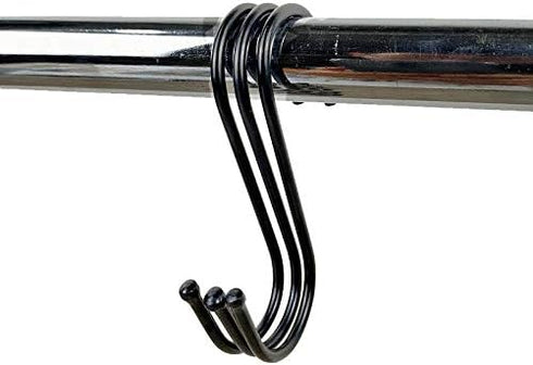 5 Inch Extra Large S Hooks for Hanging - 6 Pack Heavy Duty Black S Hooks for Closet, Kitchen, Towels