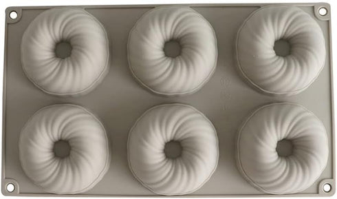 6 Cavity Swirl Shapes Silicone Cake Mold, Baking Tools for Chocolate Cookies and Ice Cream
