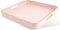 Gifturbo Pink Square Decorative Tray,Serving Tray with Handles with Gold Trimming Plastic