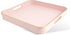 Gifturbo Pink Square Decorative Tray,Serving Tray with Handles with Gold Trimming Plastic