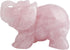Rose Quartz Elephant Crystal Sculpture Statue, 1.5 Inch, Healing Reiki Pocket Gemstone Figurines Crafts