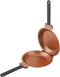 Walfront Double Side Non Stick Frying Pan, Gold, Flip Folding Pancake Maker for Household Kitchen