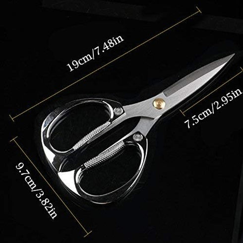 Heavy Duty Stainless Steel Multi-purpose Kitchen Shears Scissors (Silver) with Strong Straight Edge Snips