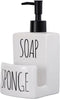 ADAVAS.Y&G Ceramic Dish soap Dispenser with Sponge Holder Hand and Dish Soap Dispenser