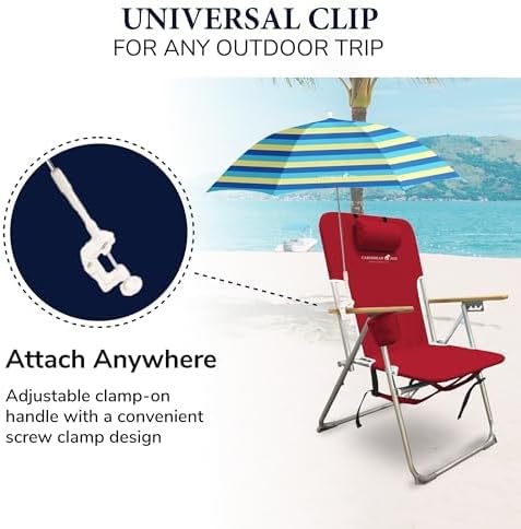 Adjustable Beach Chair Umbrella with UV Protection