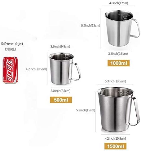 KSENDALO 16oz/2Cup SUS304 Stainless Steel Measuring Cup - Precision Engraved Markings for Kitchen