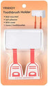 Wall Mounted Toothbrush Holder with Cover, Self Adhesive for Dorm Bathrooms and Shower, Holds 2 Toothbrushes