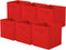 ShellKingdom Storage Bins - Foldable Fabric Storage Cubes, 6 Pack Cloth Organizer for Closet and Toy Storage, Red