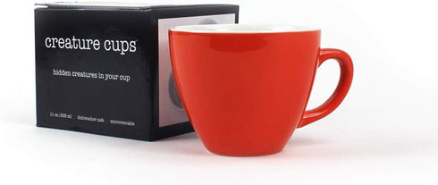 Creature Cups FOX Ceramic Cup (11 Ounce, Red Orange) - Hidden 3D Woodland Animal Mug