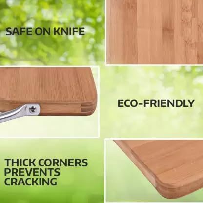 SINT Bamboo Cutting Boards with Juice Grooves, Thick Chopping Board for Meat, Easy Grip Handle