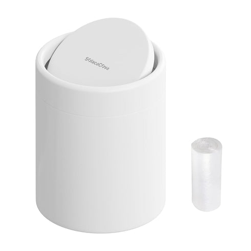 Mini Desk Trash Can with Lid for Desk,1.5L Brushed Stainless Steel Countertop