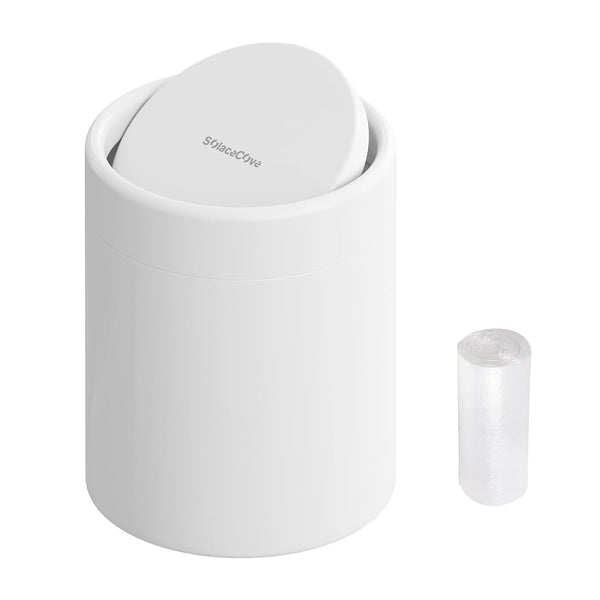 Mini Desk Trash Can with Lid for Desk,1.5L Brushed Stainless Steel Countertop