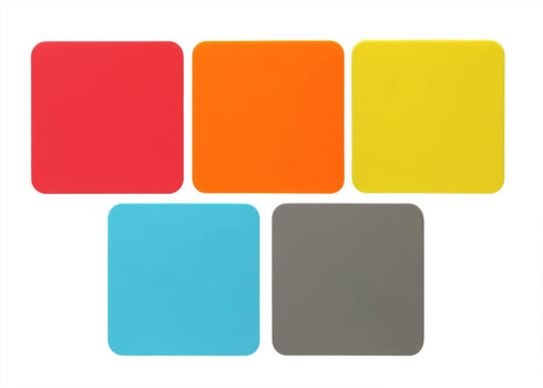 Mini Skater 3pcs 10x10x0.2CM Bar Coasters Square Silicone Coasters for Drinks Beverage Coffee Table Tea Coaster (Blue)