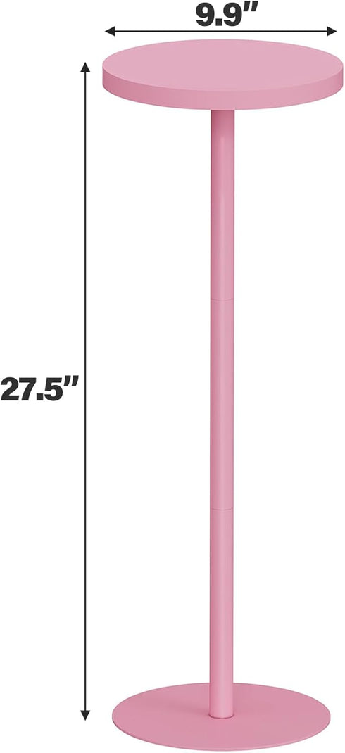 TB01BP065 TUTOTAK Tall Round Side Table, Small End Table, Drink Table, Pedestal Side Table, livingroom, Pink