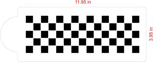 Designer Stencils C721 Checkerboard Cake Stencil Side, Beige/Semi-Transparent