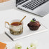 Ceramic Kitchen Tray - Bathroom Sink Organizer, Small Rectangle Candle & Jewelry Tray in White