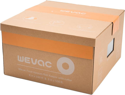 Wevac 6''x100' & 8''x100' Vacuum Seal Roll Keeper with Cutter, BPA Free, Ideal for Food Storage