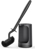 HAMITOR Toilet Bowl Brush Holder Set: Curved Design with Holder for Deep