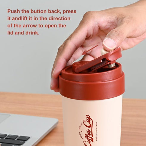 316 Portable,15OZ FrutPunch Insulated Travel Coffee Thermo, Stainless Steel Coffee Tumbler with Lid, Double Wall Vacuum