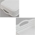 White Plastic Storage Basket Tray, Large Pack of 6