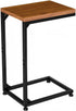 Ekisemio C Table for Sofa, C Shaped End Table with Metal Frame, Small Side Table for Couch, TV Tray for Living Room
