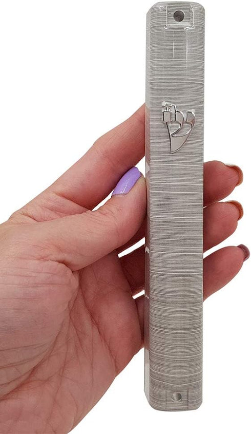 Waterproof Jewish MEZUZAH CASE with Scroll, 3D Metal Painted Design Classic Israel Judaica Plastic Door Mezuza