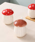 Ceramic Mushroom Shape Sugar Bowl, Spice Jar Seasoning Pot with Lid and Spoon