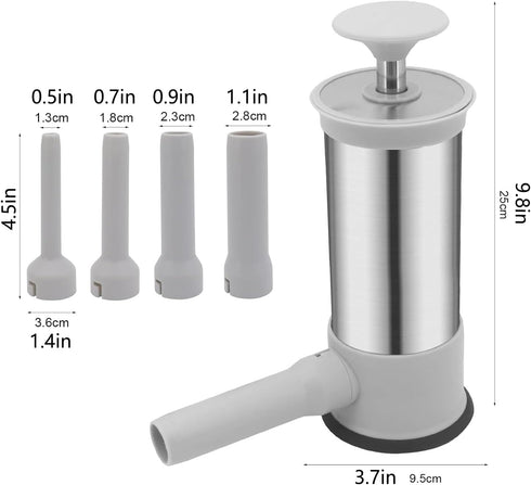 w/4 Bemodst Sausage Stuffer, Stainless Steel Manual Homemade Sausage Maker, hot dog Stuffer Stuffing Tubes, Used