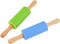 Mini Silicone Rolling Pin for Kids, Non-stick Surface Wood Handle, 2 Pack, 9 Inch