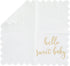 50 Pack White Scalloped Napkins 5x5 Inch with Gold Foil Hello Sweet Baby - Gender Neutral Baby Shower Table Decor for