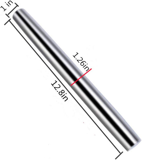 Smooth Stainless Steel Rolling Pin for Baking Fondant, Pizza, Pie, Pastry, Pasta, Dough, Cookies (12.8in) by AMUZHI