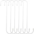 6 Pack 10 inch White Steel Heavy-Duty S Hooks for Kitchen, Bathroom, Garage, Outdoor Utility Hangers