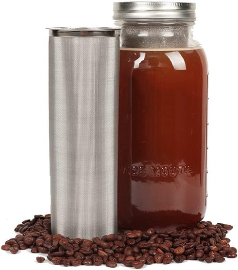 UPTRUST Cold Brew Coffee Maker Filter for 2 Quart/64 Ounce Wide Mouth Mason Jar, Iced Coffee & Tea Maker