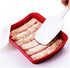 Non-Stick Silicone Sausage Mold for Homemade Hot Dogs, BPA Free, 6-Cavity for Oven and Microwave (Red)