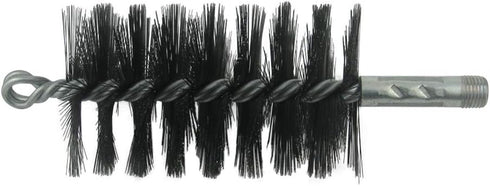 Round Furnace Boiler Tube Brush Head Double Spiral with Loop - Trash Chute Door Supply (Wire, 3.75 Inch Diameter for 4