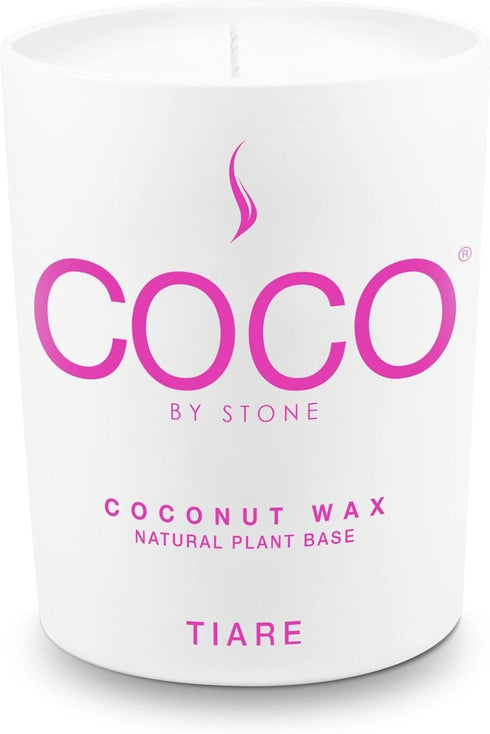 6.5oz Coconut Apricot Wax Candle for Home (Tiare), Vegan & Cruelty-Free, Hand Poured