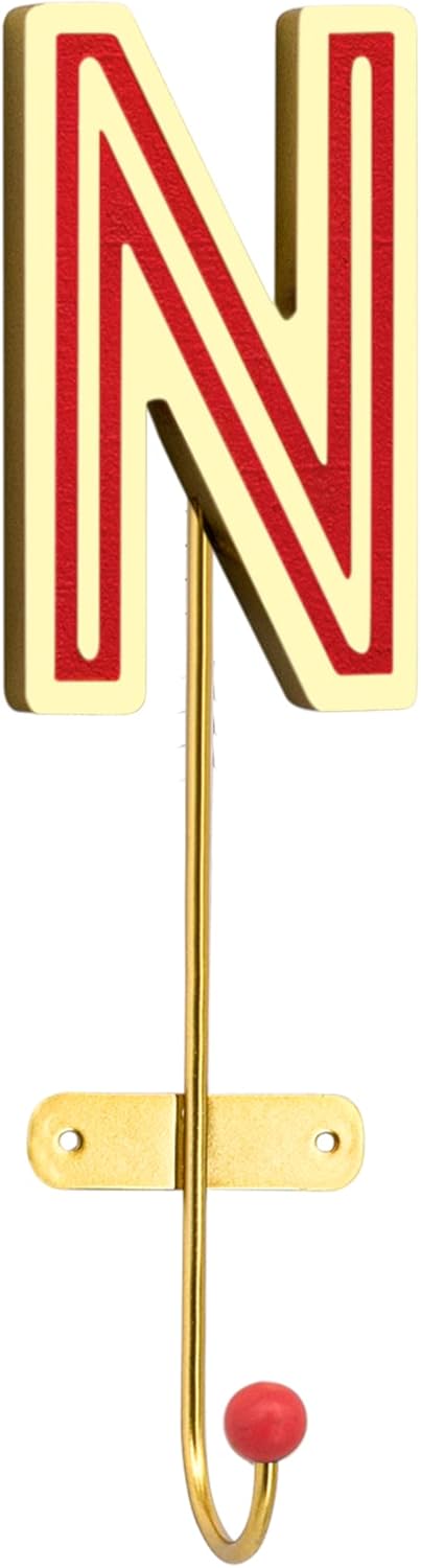 COLLECTIVE HOME Monogram Wall Hooks - Wall Mounted Hooks for Hanging, Decorative Wall Hangers for Home Decor