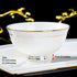 Ceramic Soup Bowls - Set of 5, 10 Ounce Gold Rim Small Bowls, Premium Bone China for Ice Cream, Rice, Dessert