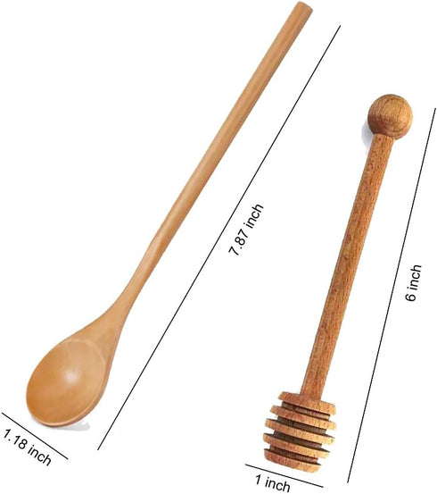 2pcs 2pcs Honey Dipper Stick, Long Handle Honey Spoon, Wooden Honey Dipper Stick for Honey Jar, Wooden Spoons Stirrer