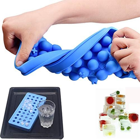 Mydio Mini Ice Ball Molds DIY Tool for Candy, Pudding, Jelly, Milk, Juice, Chocolate, Cocktails & Whiskey (1 Pack, Blue)