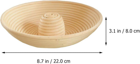 Cabilock Circular Bread Banneton Proofing Basket, Hand Woven Rattan Dough Proving Bowl for Sourdough