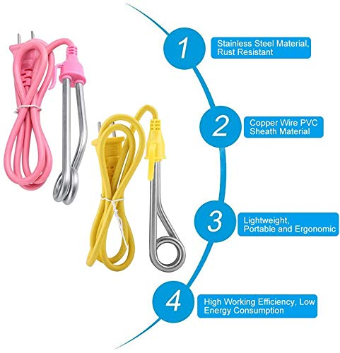 Immersion Heater, Portable Water Heater Element 220V 600W for Heating Boiling Chocolate, Coffee, Tea