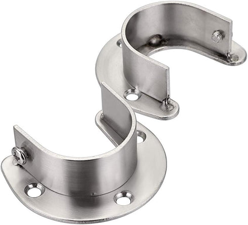 OwnMy 4 Packs Closet Rod End Supports 1-1/2" Diameter, U Shaped Stainless Steel Closet Pole Sockets Flange Rod Holder
