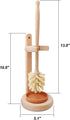 Set, CRAKTH Wood Toilet Brush and Holder Beechwood Toilet Bowl Cleaner Brush for Bathroom, Sisal Bristles Toilet